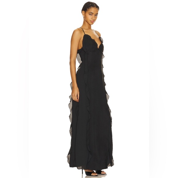 SIMKHAI Emily Maxi Dress in Black - Picture 3 of 8